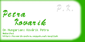petra kovarik business card