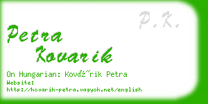 petra kovarik business card